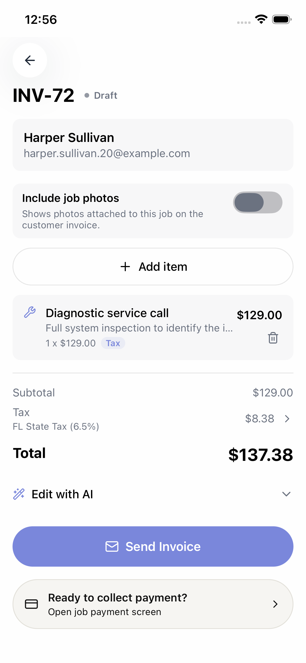 Mobile terminal payment flow
